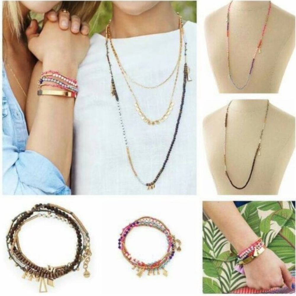 Stella & Dot | Dainty Gold Bracelet Reina Necklace/Bracelet - Natural
